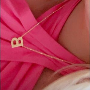 Gold Kendra Scott necklace, initial necklace B